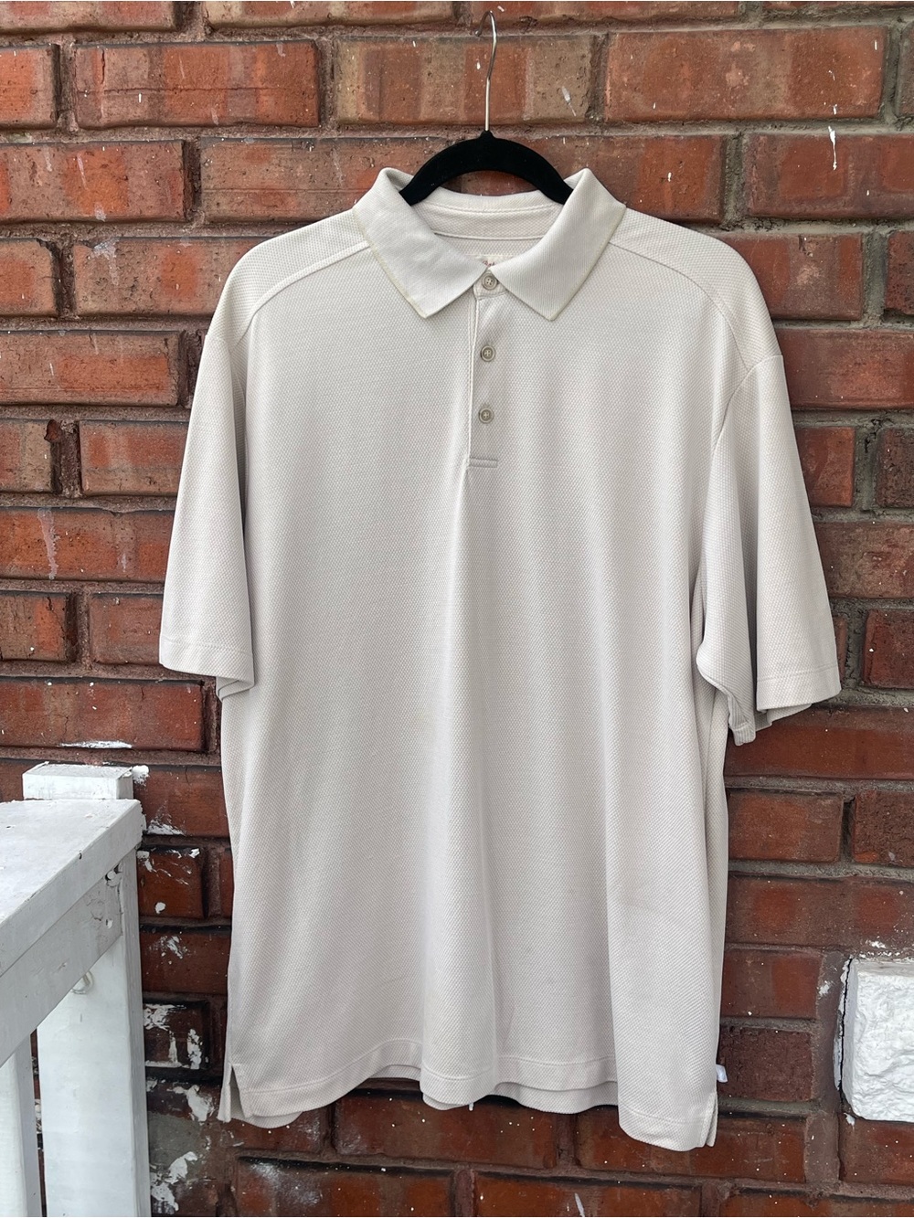 Tommy Bahama Light Beige Short Sleeve Polo Size L